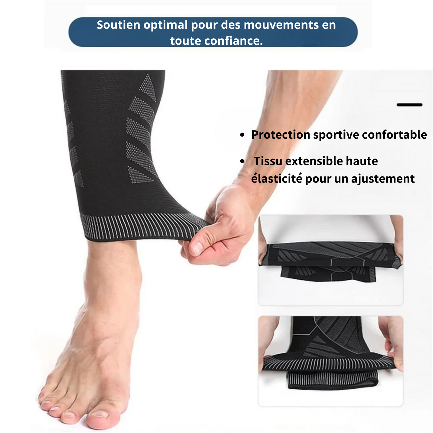 Manchon de Compression Long pour Jambe et Genou - Soutien et Confort